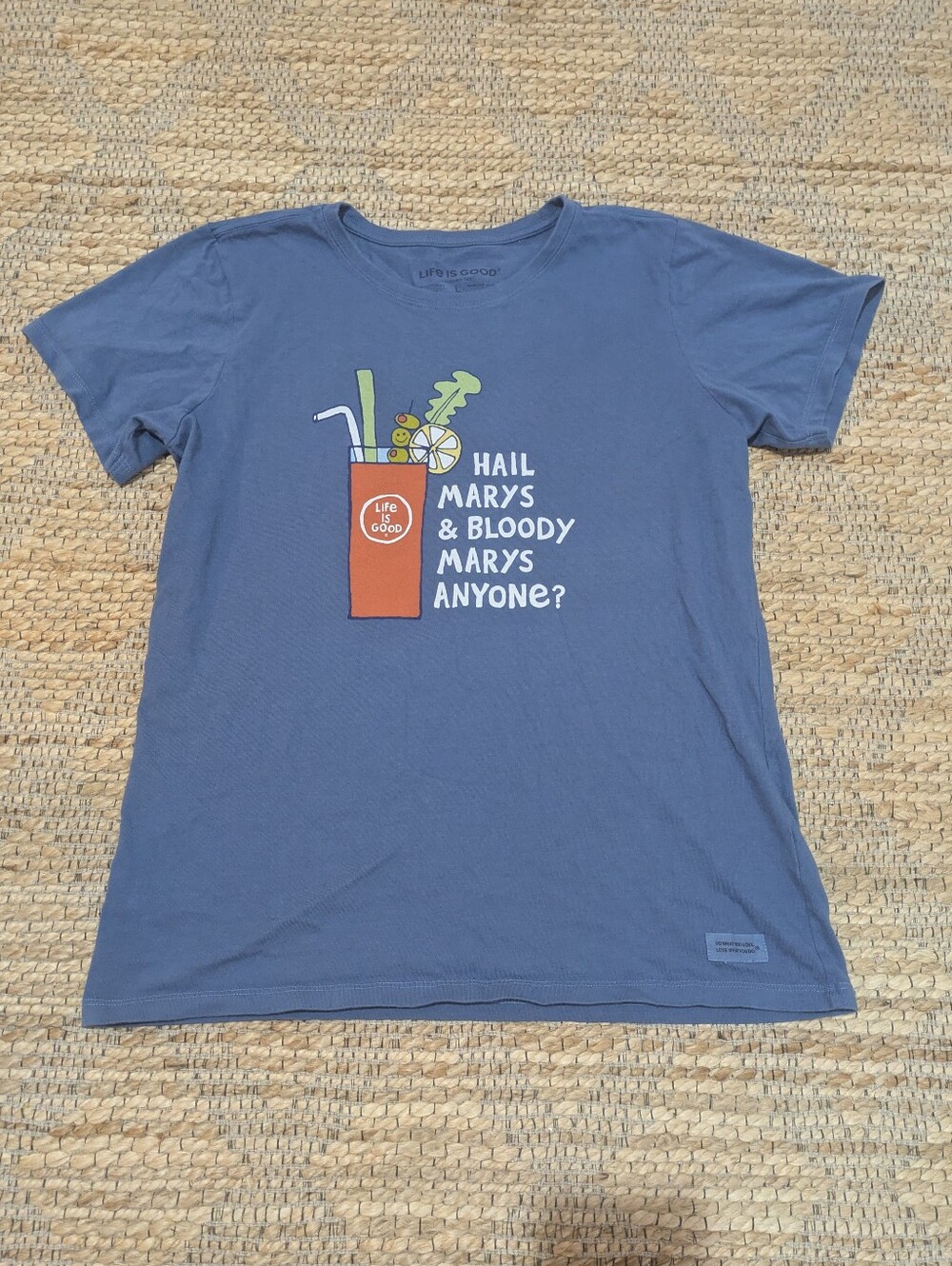 Life is Good Blue Graphic Tee - Bloody Mary & Hail Mary's Football